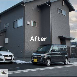 【施工事例】モノトーンカラーで統一した外構（松本市）